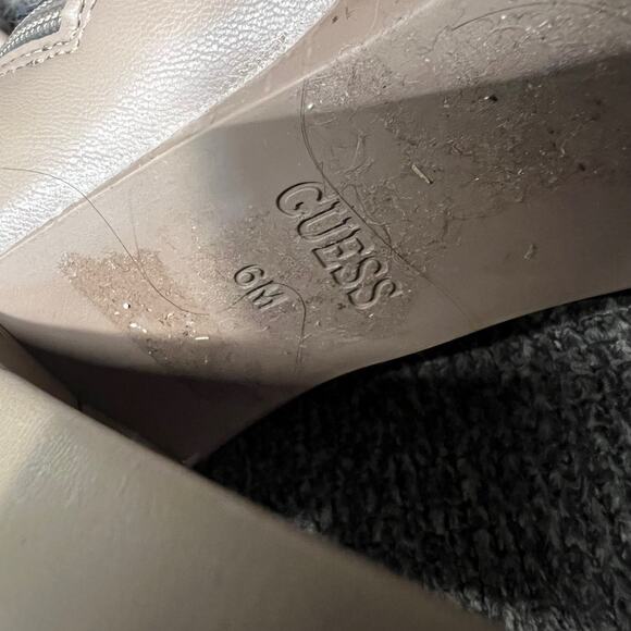 Guess Boots Womens 6 Taupe Over The Knee Faux Leather Chunky High Heel Taylin - Picture 7 of 11